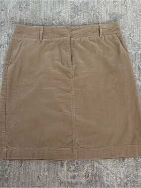 Architect Corduroy Midi Skirt in Tan Brown